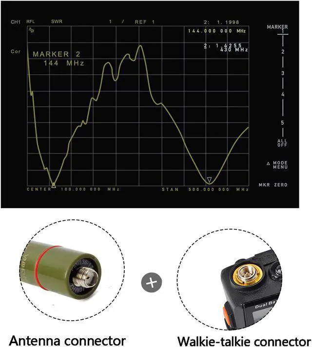 Alt view image 4 of 7 - HYS Dual Band VHF UHF 144/430Mhz 15inch Foldable CS Tactical SMA Female Ham Radio Antenna for Baofeng UV-5R UV-82 BF-F8HP Ham Two Way Radio