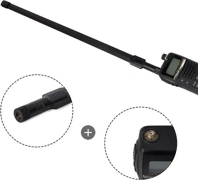 Alt view image 5 of 5 - HYS Tactical Antenna SMA-Male 50.5cm/19.88inch Foldable Dual Band VHF UHF Mini Flexible 144/430Mhz Antenna for Baofeng UV-3R Yaesu VX-6R FT-60R TYT Wouxun Two Way Radio