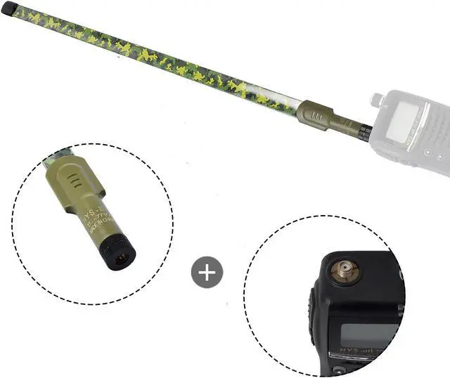 Alt view image 4 of 6 - HYS Tactical Antenna SMA-Male Dual Band VHF UHF 144/430Mhz Foldable Camouflage Antenna for Yaesu VX-177 VX-170 VX-7R VX-6R FT-60R 2 Way Radio Walkie Talkie