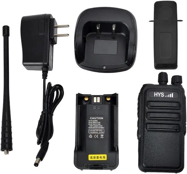 Alt view image 7 of 7 - HYS Rechargeable Long Range Two-Way Radios with Earpiece  UHF 400-470MHZ Walkie Talkies Li-ion Battery and Charger
