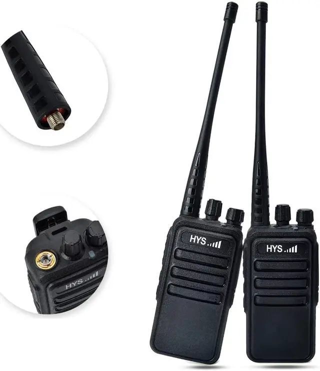Alt view image 5 of 7 - HYS Rechargeable Long Range Two-Way Radios with Earpiece  UHF 400-470MHZ Walkie Talkies Li-ion Battery and Charger