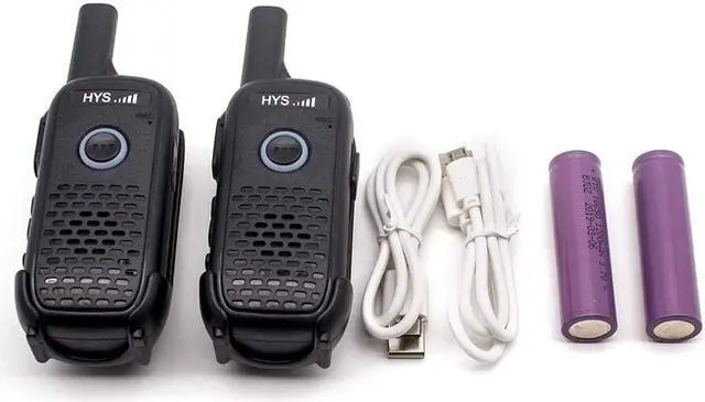 Alt view image 3 of 6 - HYS Portable Mini Walkie Talkies Rechargeable 16 Channels Long Range 400-470Mhz UHF Two Way Radios (Pack of 2)