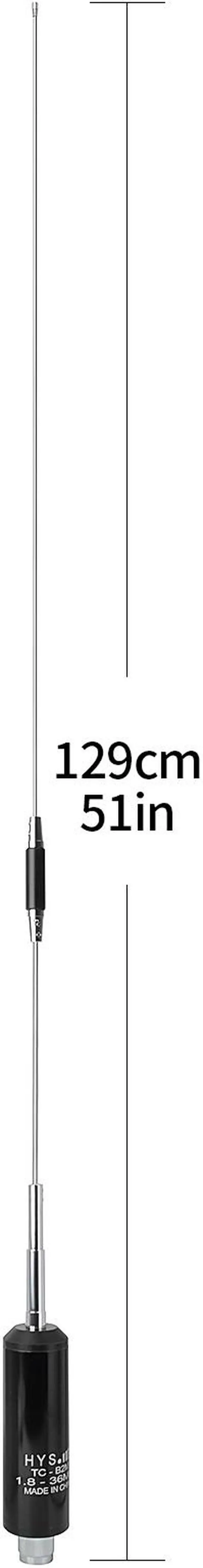 Alt view image 5 of 7 - HYS 1.8-36Mhz (160meter to 8meter) 50.7inch 120W Stainless Steel CB Mobile Base Antenna with PL259(UHF-Male) Connector for Yaesu Motorola Midland Icom Ham Mobile Radio Transceiver