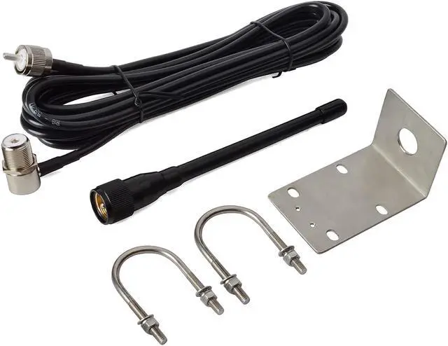 Alt view image 7 of 7 - HYS VHF 2meter 156-163MHz 50W 6.7inch Marine Boat Stubby Rubber Antenna with 5M (16.4ft) RG58 Cable and L Shape Fender Mount Bracket for Uniden Icom Cobra Yaesu Midland Marine Radio Transceiver