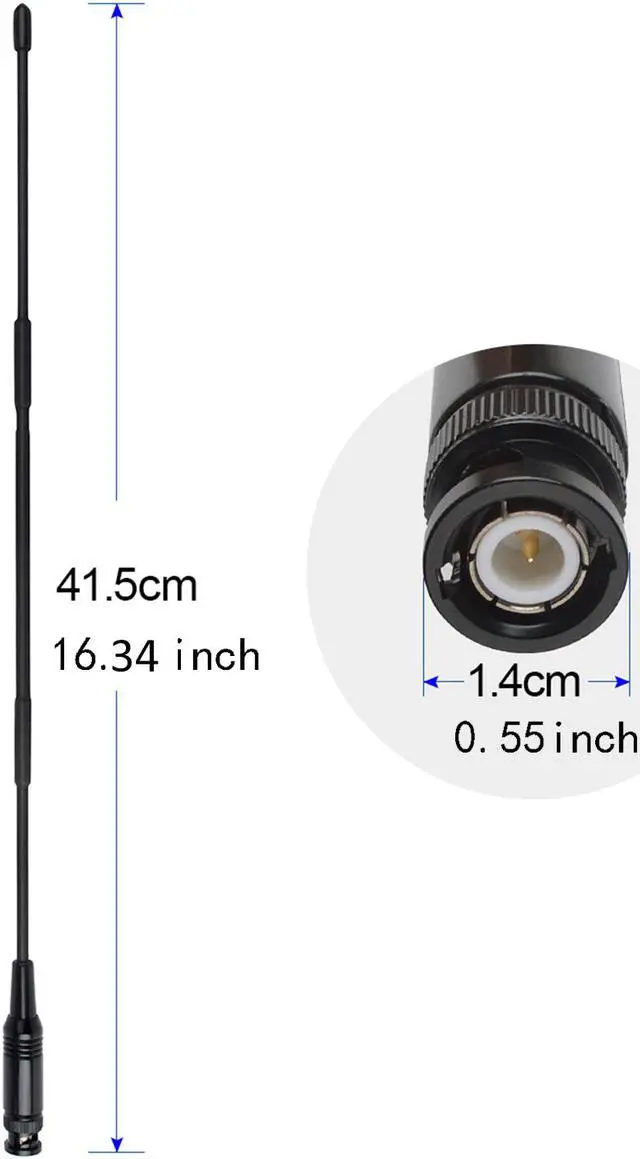 Alt view image 4 of 7 - HYS CB 11Meter 27Mhz BNC 16.1inch Antenna for Cobra HH50WXST HH50 MRHH350FLT C75WXST HH38WXST Midland 75-822 75-785 MHS75 Uniden BC75XLT PRO401HH BC125AT Handheld CB Radio Transceiver