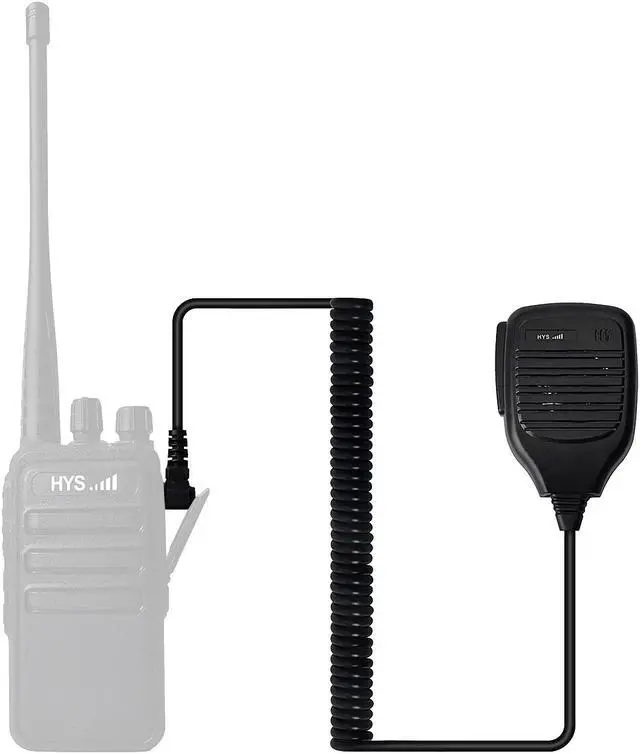 Alt view image 3 of 7 - HYS Speaker Mic with Reinforced Cable 1 Pin Handheld Shoulder Remote Speaker Microphone for Baofeng UV3R BF-T1 T6 for Yeasu VX-3R FT-40R FT-50R FT-60R FT-70D Two Way Radio (2pack)
