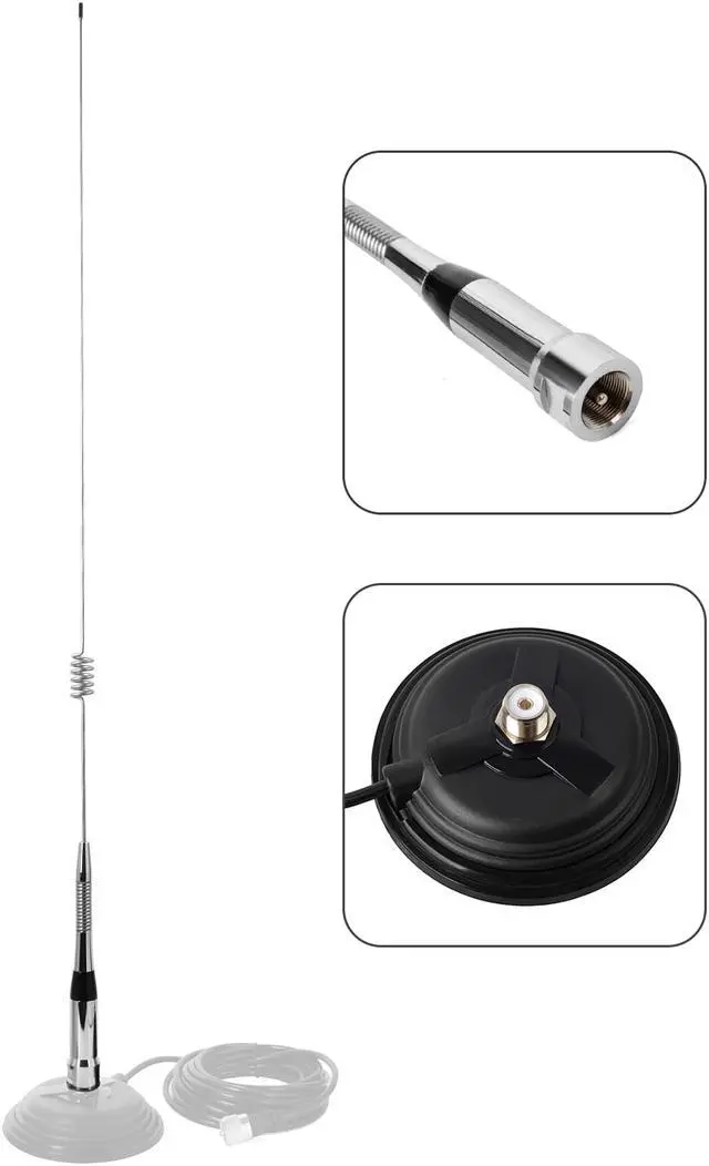 Alt view image 4 of 7 - HYS Dual Band VHF UHF Antenna 144/430Mhz 2Meter 70cm  31inch 785mm Stainless Steel Mobile Antenna PL259 (UHF-Male) Connector for Yaesu Motorola Midland Icom Ham Mobile Radio Transceiver