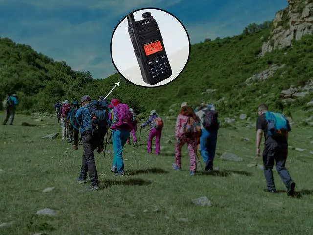 Alt view image 6 of 7 - HYS Handheld Portable Dual Band UHF VHF Walkie Talkie Dual PTT Key Dual Reception Two Way Radio 2800mAh Battery 1022 Channel DCS CTCSS