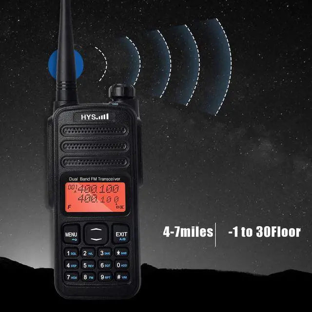 Alt view image 4 of 7 - HYS Handheld Portable Dual Band UHF VHF Walkie Talkie Dual PTT Key Dual Reception Two Way Radio 2800mAh Battery 1022 Channel DCS CTCSS