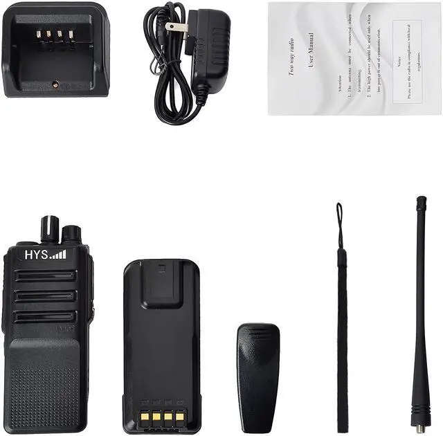 Alt view image 4 of 7 - HYS Walkie Talkie Long Range Rechargeable  UHF 400 - 470 MHz Two Way Radio for Business Office School Church Restaurant Retail(2Packs)