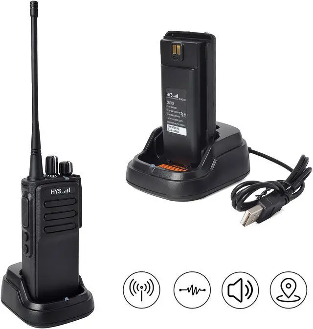 Alt view image 2 of 7 - HYS Walkie Talkie  Rechargeable  Long Range Ham Radio with 2200mAh Battery Two Way Radio for Biking Hiking Camping