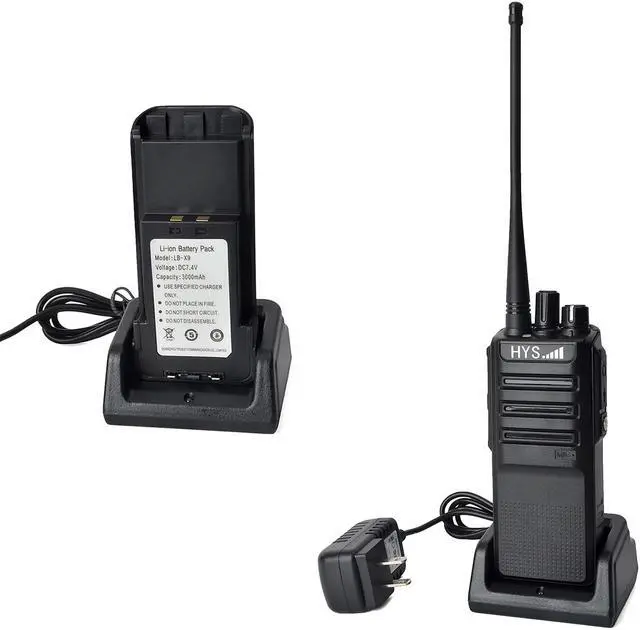 Alt view image 2 of 7 - HYS Walkie Talkie Long Range Rechargeable  UHF 400 - 470 MHz Two Way Radio for Business Office School Church Restaurant Retail(2Packs)