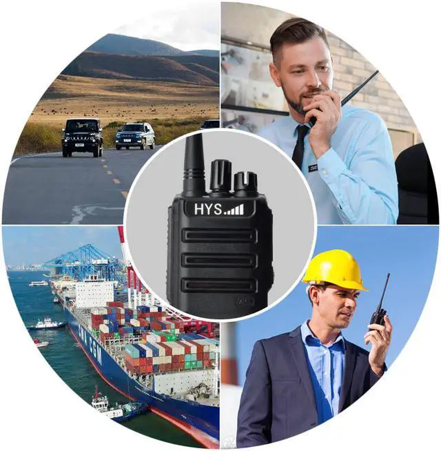 Alt view image 3 of 7 - HYS Walkie Talkie Long Range Rechargeable  UHF 400 - 470 MHz Two Way Radio for Business Office School Church Restaurant Retail(2Packs)