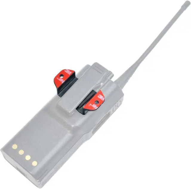 Alt view image 4 of 4 - HYSHIKRA Universal Ham Radio Hanger Holder Mount with Adhesive Back, Pre Drill Holes with Self-Tapping Screw for Baofeng Midland Kenwood Motorola Talkabout Handheld Walkie-Talkie(camo Color Pack of 5)