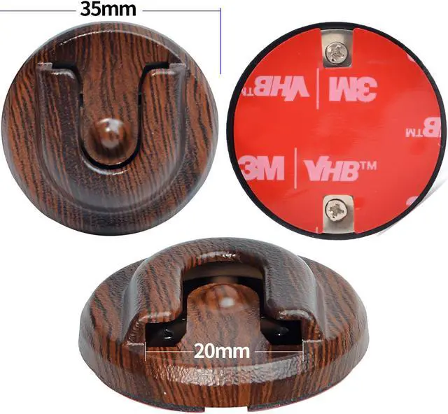 Alt view image 3 of 3 - Universal Ham CB Radio Microphone Hanger, Round Knob Mic Holder Mount with Adhesive Back for Motorola HLN9073B CDM1250 CDM750 GM300 M1225 GM3688 Kenwood TK768G TK868G TM471A (Pack of 5 Wood Color)