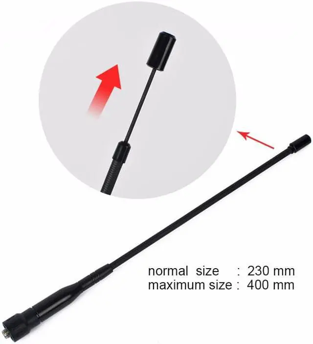 Alt view image 6 of 7 - HYS TC-778BE Extension Tube SMA-Female Antenna Dual Band Flexible Whip Antenna Baofeng UV5R/888S Two Way Radio Antenna