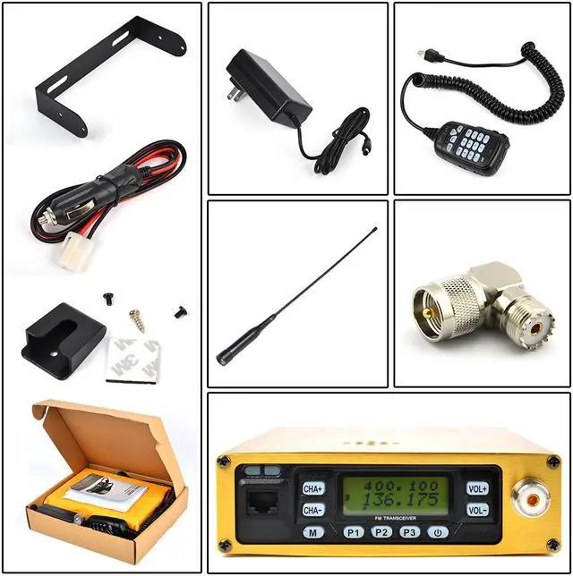 Alt view image 7 of 7 - HYS TC-B25W Mobile Radio Station VHF UHF Portable Vehicle Radio Mobile Transceiver Amateur Ham golden Radio With Dual PTT Function