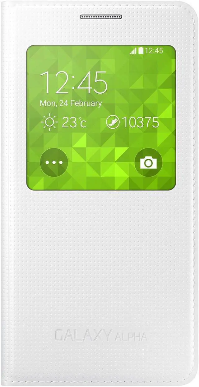 Main image of Original Samsung S-View Cover Case for Galaxy Alpha G850 - Frost White