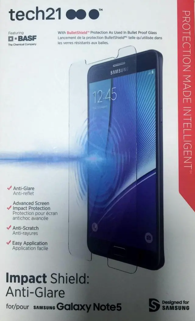 Alt view image 3 of 3 - Tech21 Impact Shield Anti-Glare Screen Protector Samsung Galaxy Note 5 SM-N920