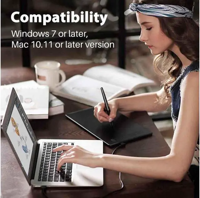 Alt view image 6 of 7 - Huion Inspiroy H950P Graphics Drawing Tablet with Tilt Response Battery-Free Stylus and 8192 Pen Pressure