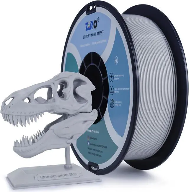 Main image of ZIRO PLA Pro 3D Printer Filament, Dimensional Accuracy +/- 0.03 mm, 1kg Spool, 1.75mm Gray