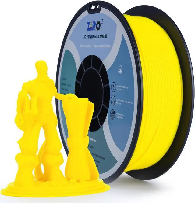Main image of ZIRO PLA Pro 3D Printer Filament, Dimensional Accuracy +/- 0.03 mm, 1kg Spool, 1.75mm Yellow