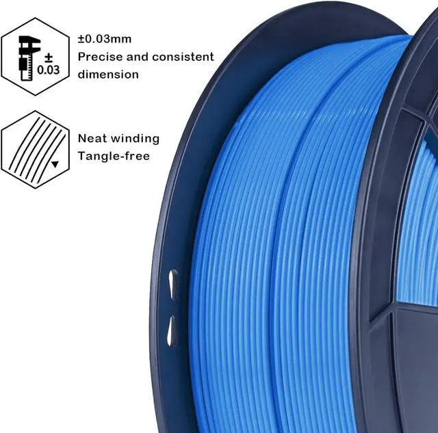 Alt view image 5 of 7 - ZIRO PLA Pro 3D Printer Filament, Dimensional Accuracy +/- 0.03 mm, 1kg Spool, 1.75mm Flourescent Blue