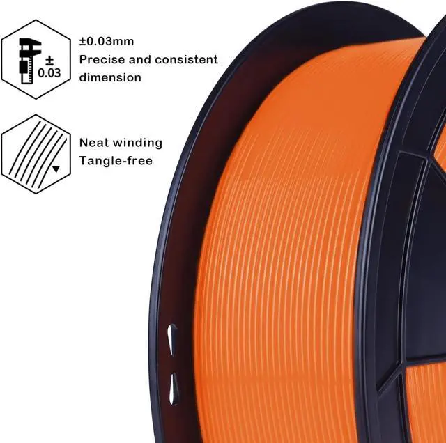 Alt view image 6 of 7 - ZIRO PLA Pro 3D Printer Filament, Dimensional Accuracy +/- 0.03 mm, 1kg Spool, 1.75mm Fluorescent Orange