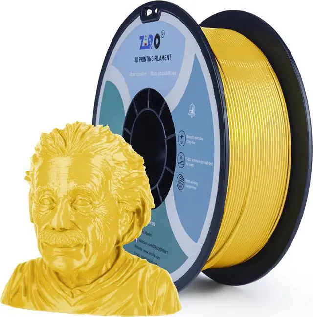 Main image of ZIRO PLA Pro 3D Printer Filament, Dimensional Accuracy +/- 0.03 mm, 1kg Spool, 1.75mm Metallic Gold