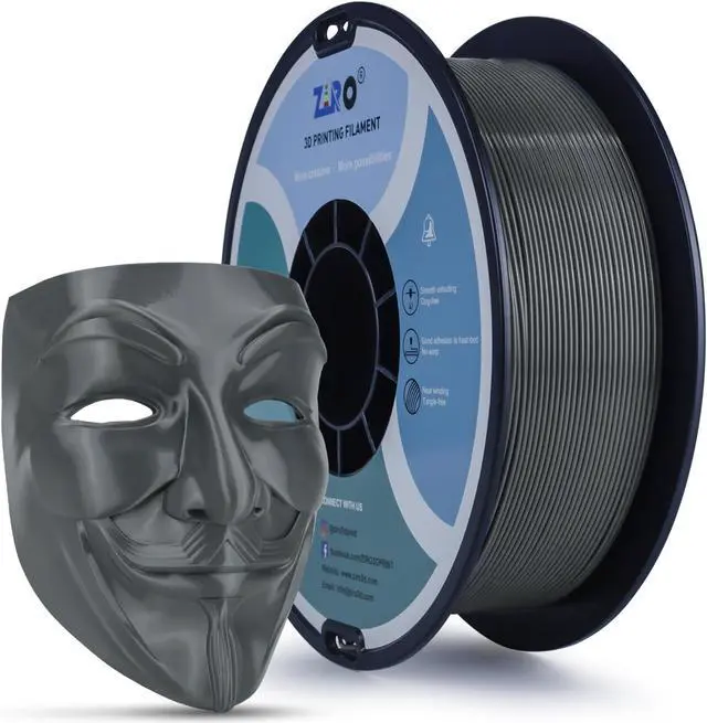 Main image of ZIRO PLA Pro 3D Printer Filament, Dimensional Accuracy +/- 0.03 mm, 1kg Spool, 1.75mm Dark Gray