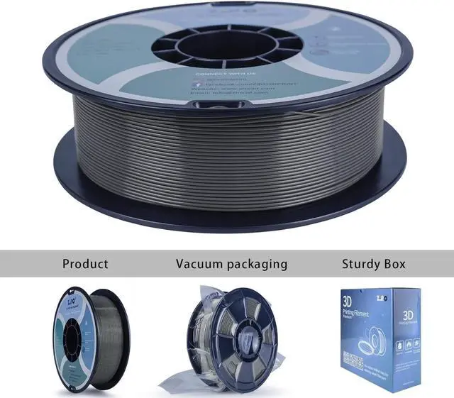 Alt view image 4 of 6 - ZIRO PLA Pro 3D Printer Filament, Dimensional Accuracy +/- 0.03 mm, 1kg Spool, 1.75mm Dark Gray