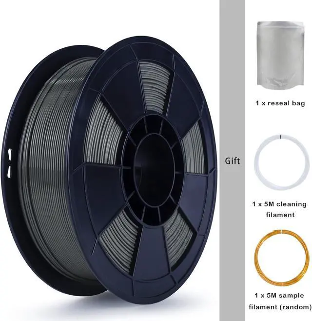 Alt view image 5 of 6 - ZIRO PLA Pro 3D Printer Filament, Dimensional Accuracy +/- 0.03 mm, 1kg Spool, 1.75mm Dark Gray