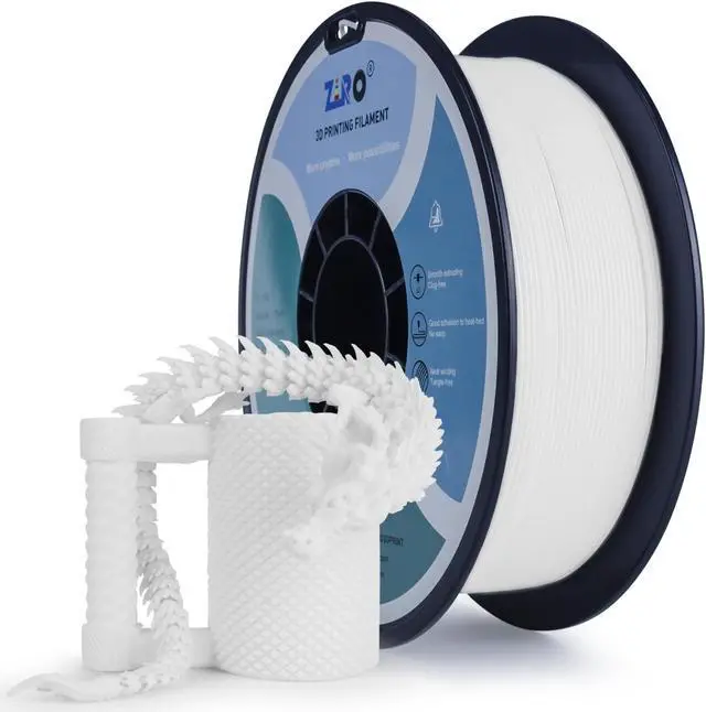 Main image of ZIRO PLA Pro 3D Printer Filament, Dimensional Accuracy +/- 0.03 mm, 1kg Spool, 1.75mm Snow White