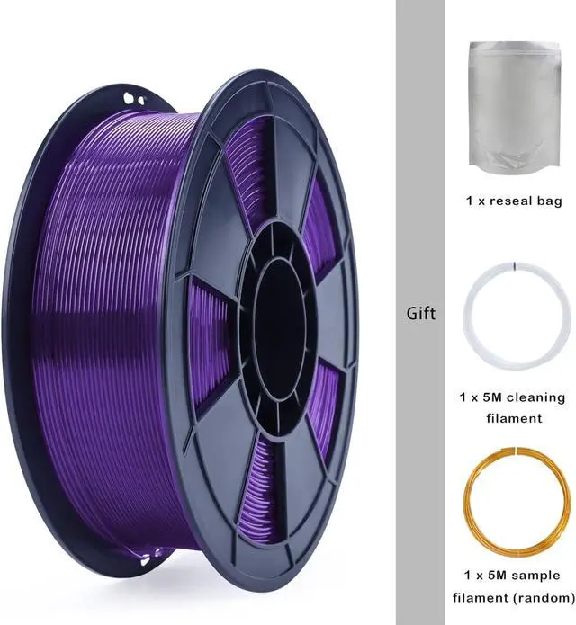 Alt view image 5 of 7 - ZIRO PLA Pro 3D Printer Filament, Dimensional Accuracy +/- 0.03 mm, 1kg Spool, 1.75mm Transparent Purple