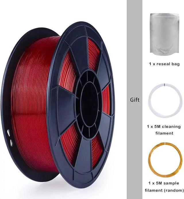 Alt view image 5 of 6 - ZIRO PLA Pro 3D Printer Filament, Dimensional Accuracy +/- 0.03 mm, 1kg Spool, 1.75mm Transparent Red