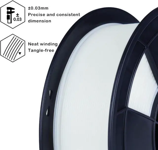 Alt view image 3 of 7 - ZIRO PLA Pro 3D Printer Filament, Dimensional Accuracy +/- 0.03 mm, 1kg Spool, 1.75mm Glow Blue
