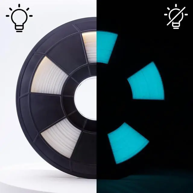 Alt view image 2 of 6 - ZIRO PLA Pro 3D Printer Filament, Dimensional Accuracy +/- 0.03 mm, 1kg Spool, 1.75mm Glow Cyan