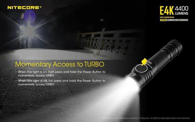 Alt view image 10 of 12 - Nitecore E4K Next Generation 21700 Compact Edc Flashlight