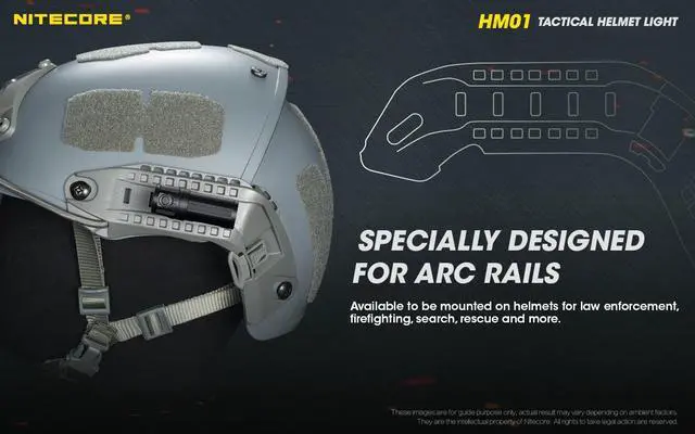 Alt view image 2 of 6 - Nitecore HM01 320 Lumens 360° Pivoting Tactical Helmet Light