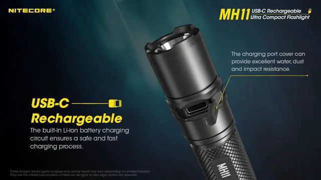 Alt view image 6 of 7 - Nitecore MH11 1000 Lumen USB-C Rechargeable Flashlight