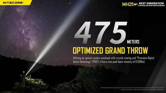 Alt view image 3 of 6 - Nitecore MH25 v2 USB-C Rechargeable Flashlight