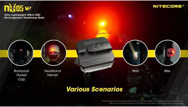 Alt view image 2 of 6 - Nitecore NU05 v2 Rechargeable Red White Safety and Signal Light