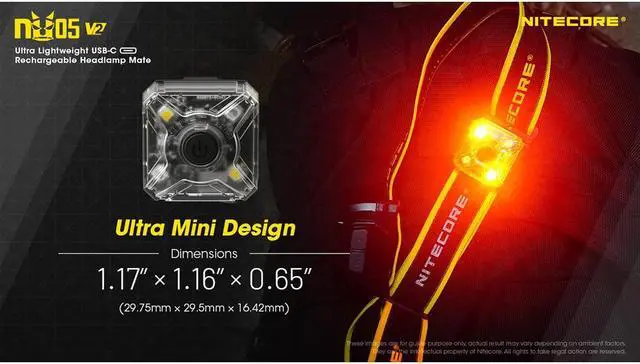 Alt view image 5 of 6 - Nitecore NU05 v2 Rechargeable Red White Safety and Signal Light