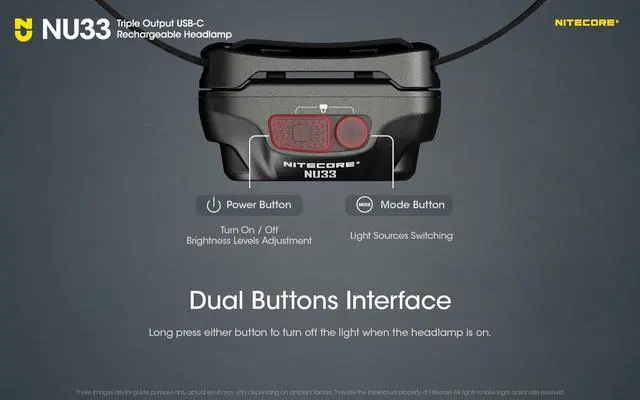 Alt view image 5 of 7 - Nitecore NU33 700 Lumen LED Rechargeable Headlamp with White and Red Beams