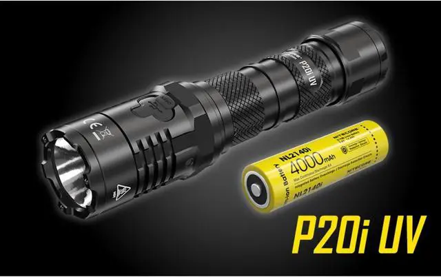 Alt view image 2 of 7 - Nitecore P20i UV 1800 Lumen Rechargeable Flashlight with UV Light