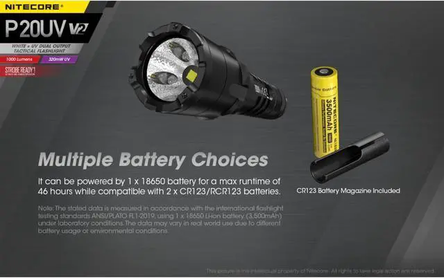 Alt view image 6 of 7 - Nitecore P20UV V2 1000 Lumen LED Flashlight