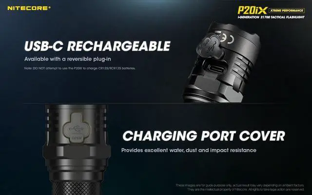 Alt view image 5 of 8 - Nitecore P20iX 4000 Lumen USB-C Rechargeable Flashlight