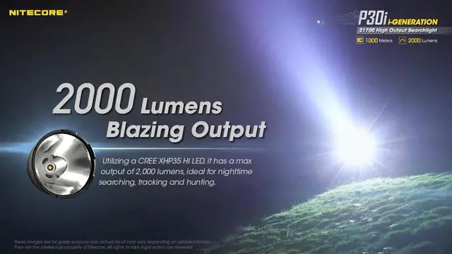 Alt view image 3 of 6 - Nitecore P30i 2000 Lumen 1093 Yard Long Throw Flashlight