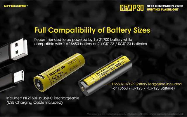 Alt view image 3 of 6 - Nitecore NEW P30 1000 Lumen 676 Yard Long Throw Hunting Flashlight