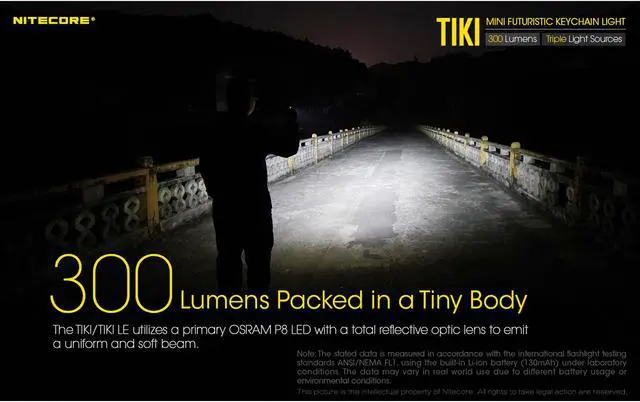 Alt view image 3 of 7 - Nitecore TIKI 300 Lumen Rechargeable Keychain Flashlight